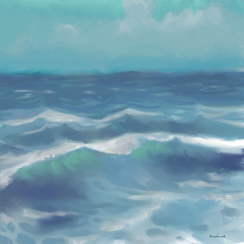 Vagues océaniques II, H 20 po x l 20 po x P 1,25 po