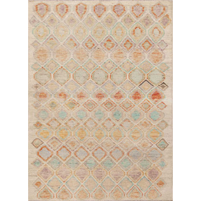 One-of-a-Kind 4'3" X 5'10" New Age Area Rug Purple/Orange/Cream/Blue