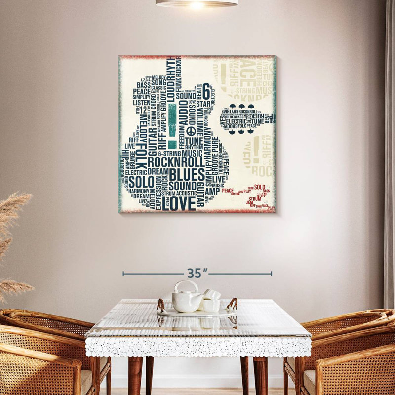 Type Guitar Square, 36" H x 36" W