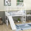 Lit mezzanine simple en bois avec glissade-223205118