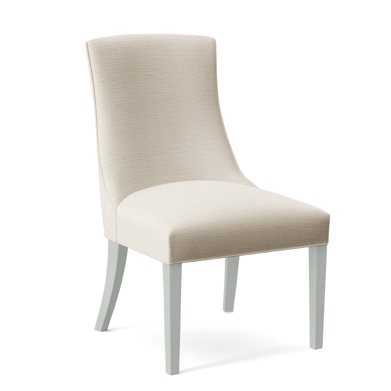 Chaise de salle à manger Tuxedo, Ivoire Crypton Performance; 0886-91, Finition nickel