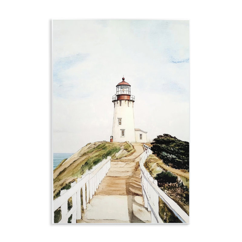 Plaque murale traditionnelle «Le sentier du phare», design par Sissi et Seb, H 15 po x l 10 po