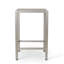 Table de bar d'extérieur en aluminium avec plateau en verre de 43 po, finition grise