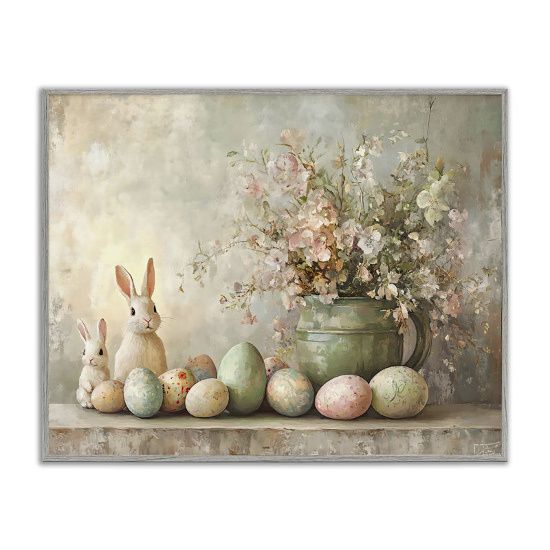 Art giclée pastel de natures mortes de Pâques, design par Franklyn Gregory, Estampe numérique Farmhouse, H 16 po x l 20 po