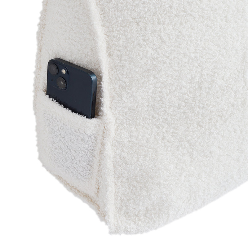 Triangle Wedge Headboard Pillow Backrest Support Cushion, 100cm W x 50cm D, Beige