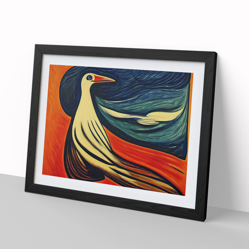Ethereal Bird Abstract - Framed Print, Black, 46cm H x 64cm W x 2cm D