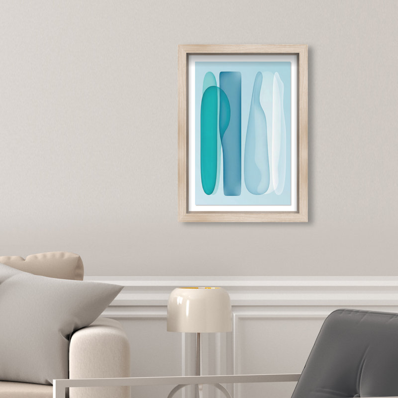 Glacier Fragments Print by Oliver Gal, 16.5"H x 11.5"W, Natural Oak Shadowbox
