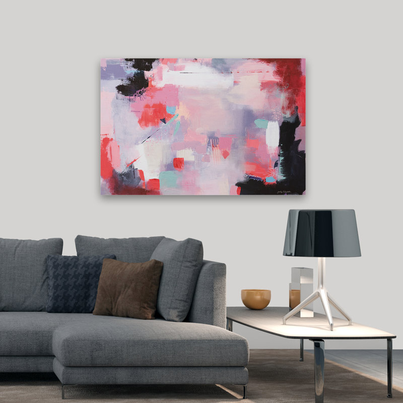 Abstrait Painterly - Dont Say Love, H 32 po x l 48 po