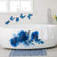 Autocollants muraux fleurs bleues, pivoines autocollantes