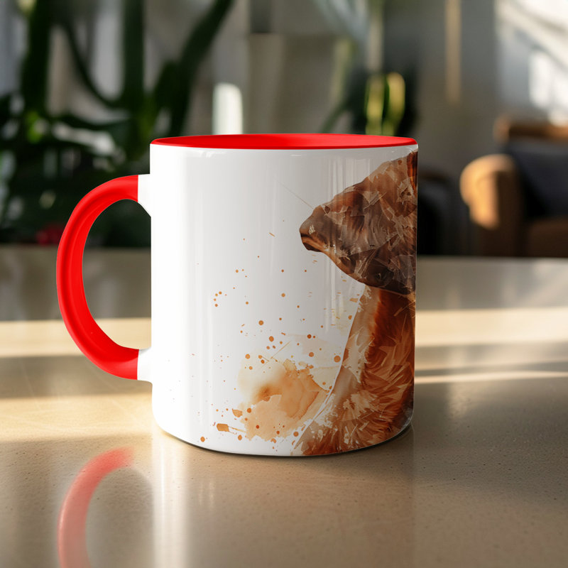 Ceramic Coffee Mug, Red, 4