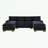 U-shape sectionals Sofa with 2 ottomans and soft cushion-1528584393