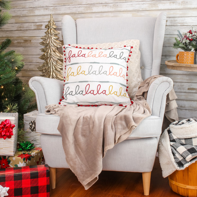 Pom-poms Cotton Throw Pillow