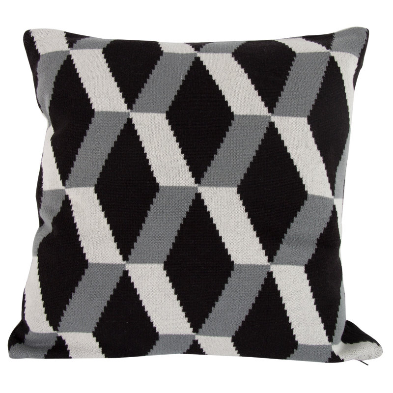Housse et insert de coussin décoratif , Noir / Gris