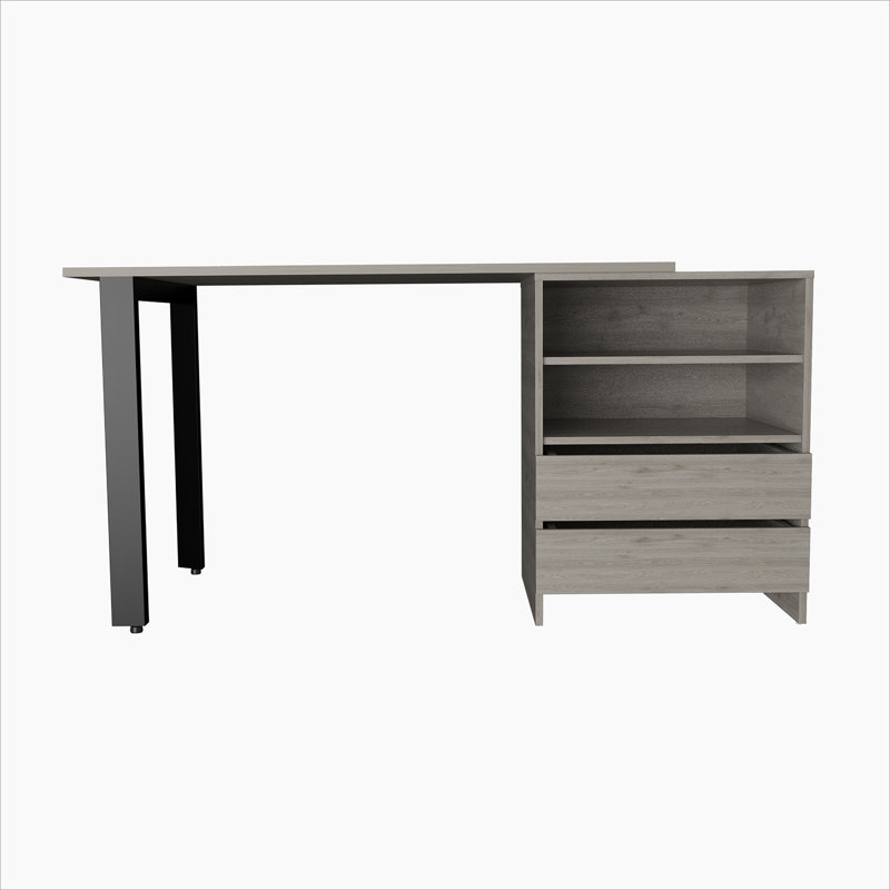 58" Light Gray Wood Computer Desk