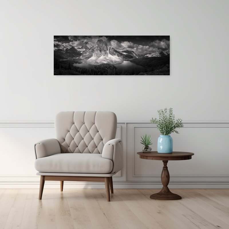«Dramatic Mountain Lakes Dramatic Serene Tranquil Forest Landscape», art mural, H 36 po x l 12 po