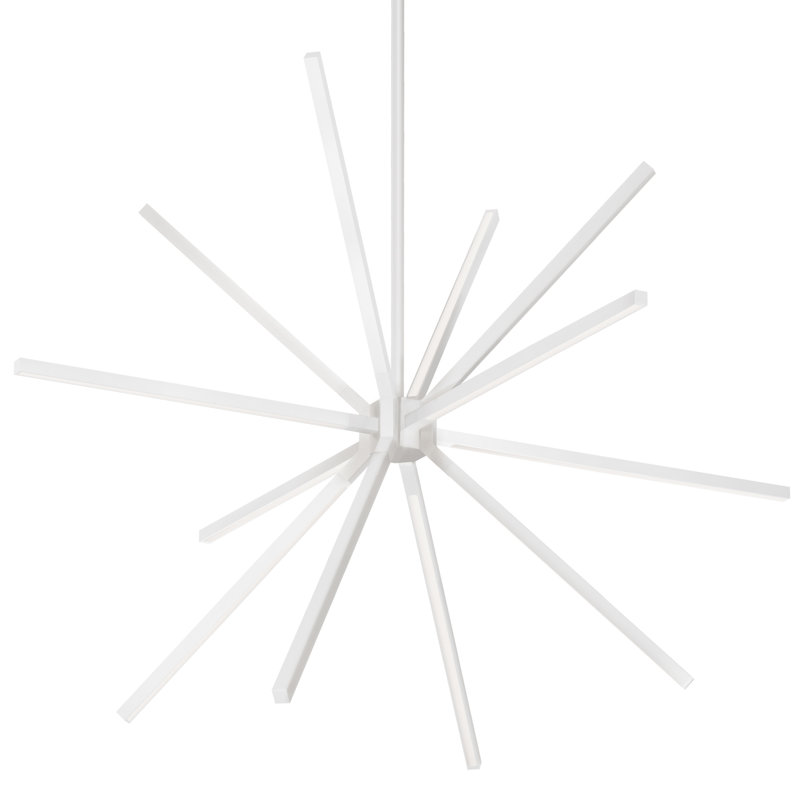 Lustre sphérique unique à DEL à 13 lumières Sirius, H 23,38 po x l 32 po x P 32 po, Blanc