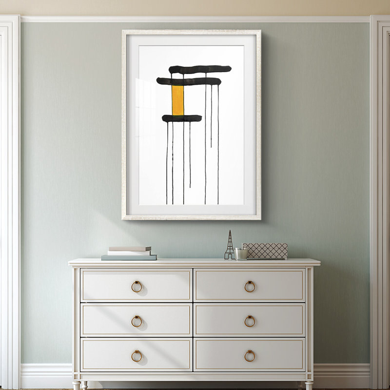 Golden Waterfall I -Framed Print