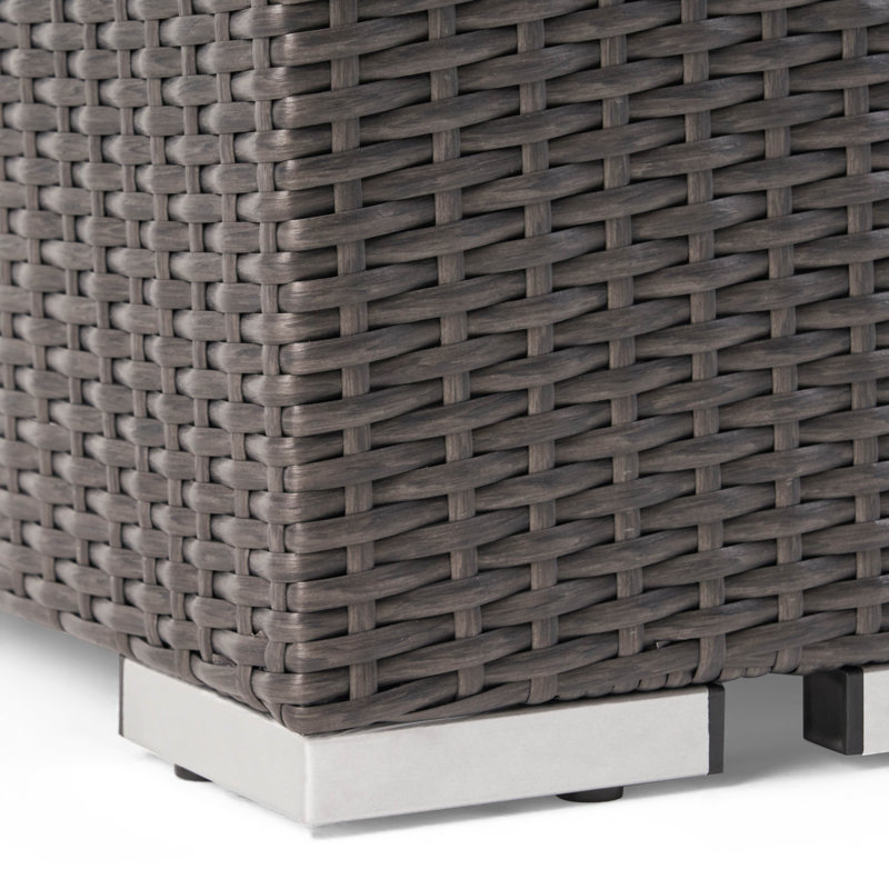 Ensemble de conversation modulaire en rotin avec coussins 8 pièces Jossif, Gris