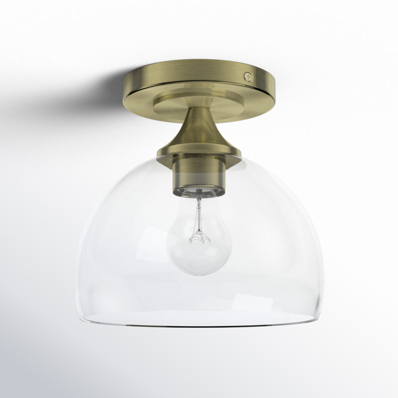 Plafonnier encastré en verre Govinda, Laiton antique