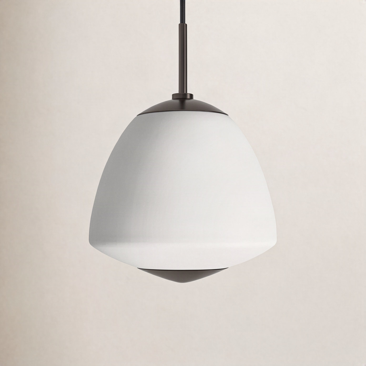 Darby Single Light Glass Dimmable Pendant, 13.75" H x 10" W x 10" D, Old Bronze