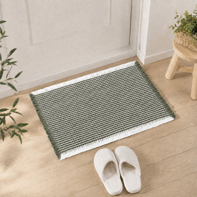 Tapis de bain à franges gaufrées