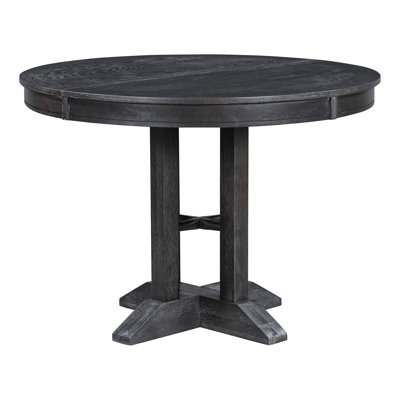 Table de salle à manger extensible Farmhouse Table ronde pour cuisine, salle à manger (noir)