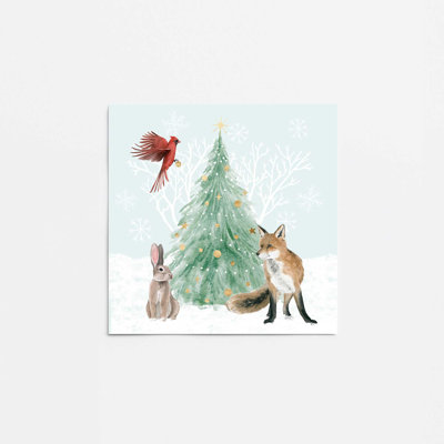 Faune hivernale avec arbre de Noël I