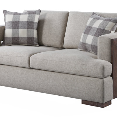 Niamey Two-Tone Fabric Loveseat With Reversible Cushions And 2 Toss Pillows For Modern Comfort And Style