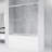 56-60 .In W X 60 .In H Double Sliding Shower Door With 1/4 Inch Thick Tempered Glass  In  Brushed Nickel | Aluminum Frame | Stainless Steel Handle | Explosion Proof Film-121333420