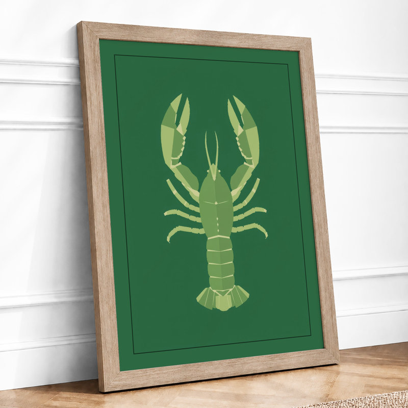 Lobster Study Botanical - Framed Print, A1 - 84.1 x 59.4 cm, Oak