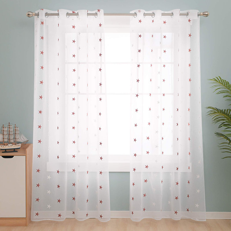 Eliga Sheer Pair, Width 140 x Drop 183cm, Orange