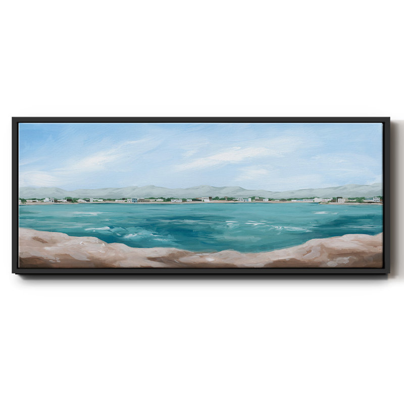 Turquoise Isle III - toile encadrée, H 20 po x l 50 po