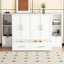 Lit escamotable mural avec tablettes latérales, tiroirs de rangement et ports de chargement USB