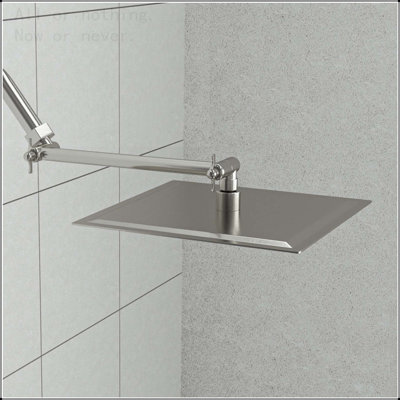 Pomme de douche à pluie avec bras de douche (carré de 10 pouces, nickel brossé)