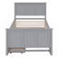 Lit plateforme simple avec lit gigogne et tiroirs, gris