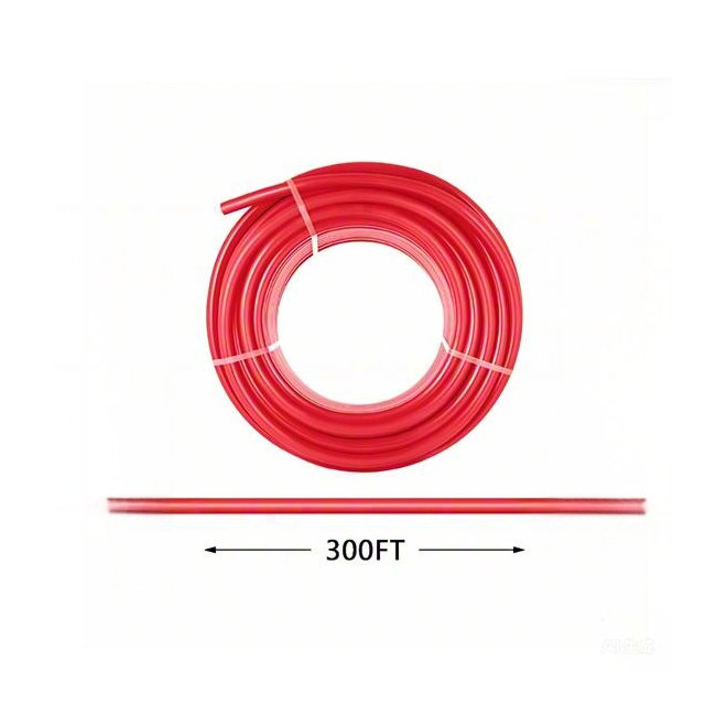 Ensemble de tubulure sans barrière PEX-B 300 pi 1 po rouge avec coupe-tuyau et pinces pour le chauffage par le sol et la plomberie