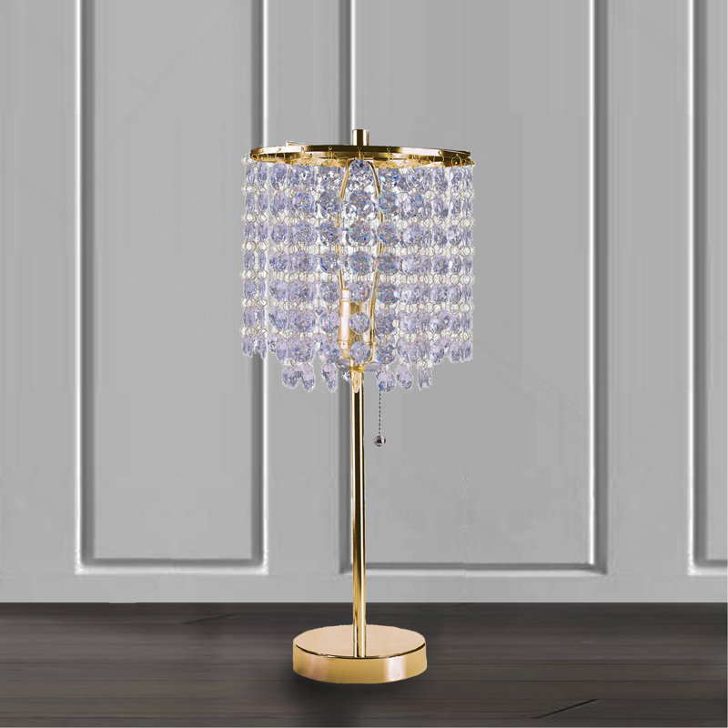 Lampe de table 19 po H, Doré, Mauve