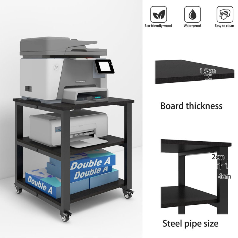 57.5cm H x 50cm W Printer Stand with Wheels