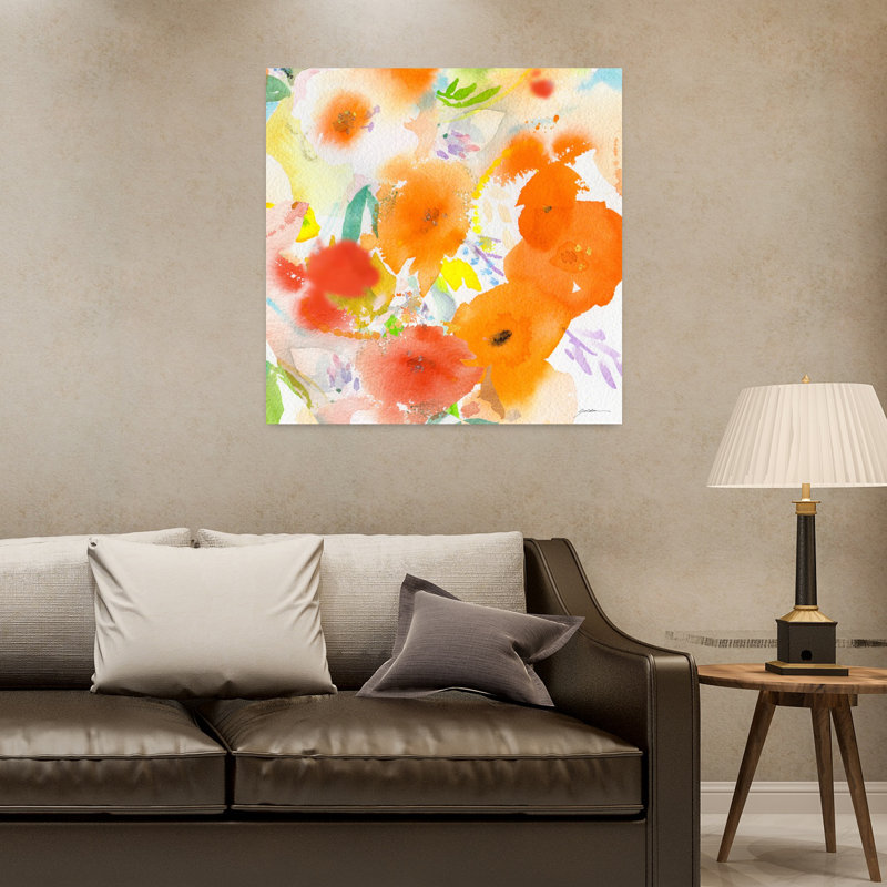 Fiesta n ° 5, art abstrait contemporain, H 32 po x l 32 po
