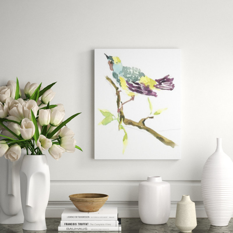 Myrtle Warbler Painting by Fern Cassidy, Knife Gel, 46" H x 36" W x 1.5" D