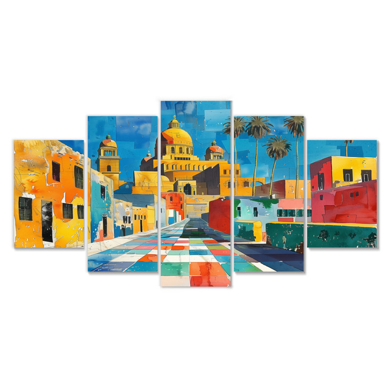 Le Caire, Égypte, paysage urbain en été II - ensemble de décorations murales City Buildings