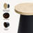 19'' H Black Side Table with Light Wood Finish Top