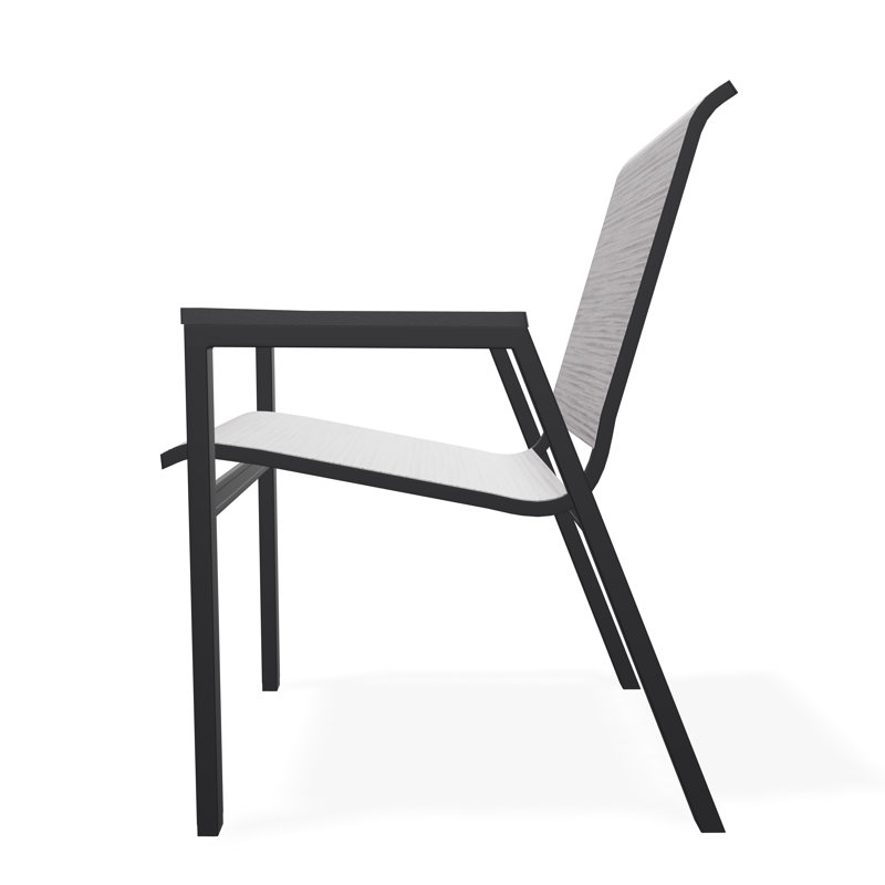 Bazza Outdoor Dining Chair, Fossil, Black
