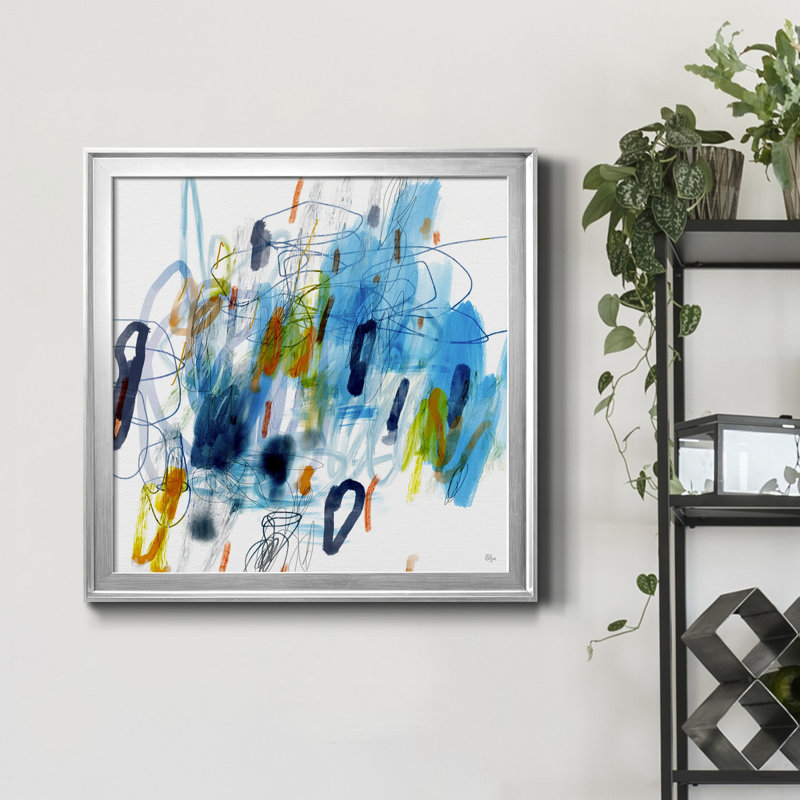 Up and Down - Reproduction d'art sur toile encadrée, H 22,5 po x l 22,5 po x P 1,5 po, Cadre blanc