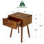 Table de chevet en bois massif avec 1 tiroir, convenant à la chambre à coucher et au salon-107080693
