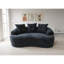 65,45 po incurvé avec assise moelleuse, noir, coussins à ressorts ensachés, 3 coussins décoratifs, sans assemblage, élément de décoration de chambre à coucher