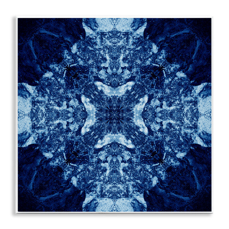 Mosaic Pattern on Blue Wall Plaque Art by El Perkin