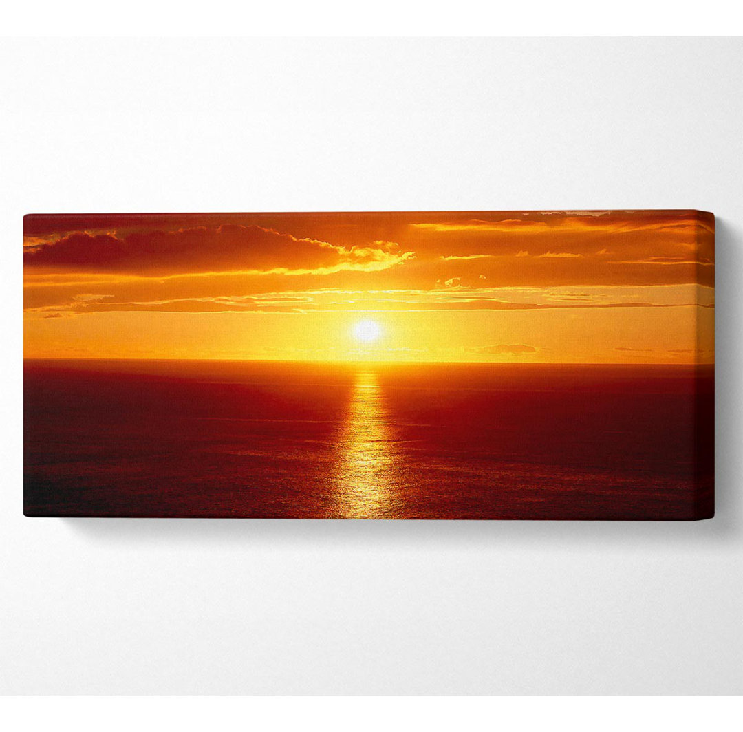 Sonnenuntergang Japan - Panorama-Kunstdrucke auf Canvas-Leinwand