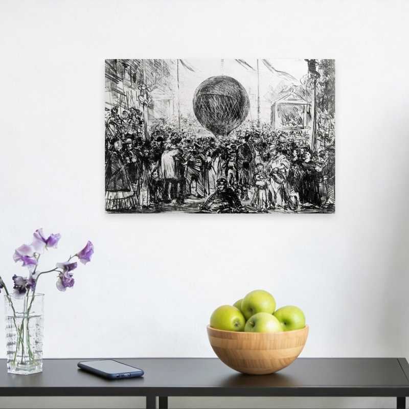 Le Ballon, 1862, Estampe d'art mural d'architecture contemporaine, H 12 po x l 18 po
