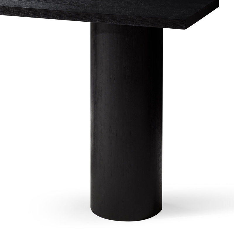 Lana Black Solid Wood Console Table with Cylindrical Legs